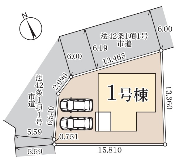 流山市東深井新築戸建【東深井小学校：8分】の区画図|区画配置図