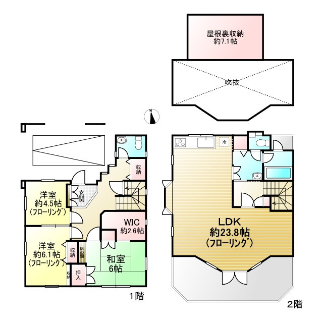 松庵一丁目戸建の間取り
