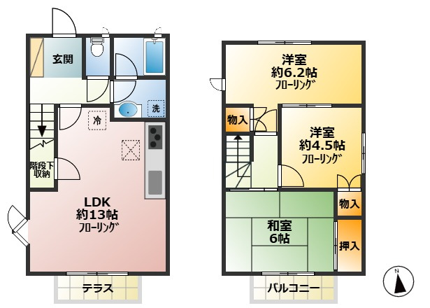 三鷹市下連雀３丁目のアパートの間取り
