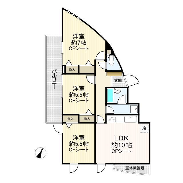 三鷹市新川６丁目の賃貸マンションの間取り