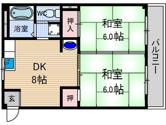 シャトーかわもとの間取り