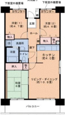 ルネシティ脇浜町３号棟の間取り