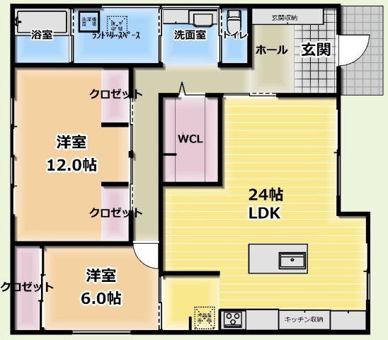 土佐市高岡町乙　築浅平屋中古住宅の間取り