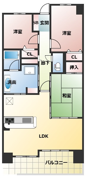 レジディア都島Ⅰの間取り