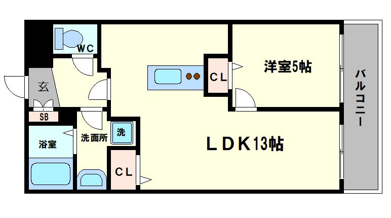 大阪市西区本田２丁目の賃貸マンションの間取り