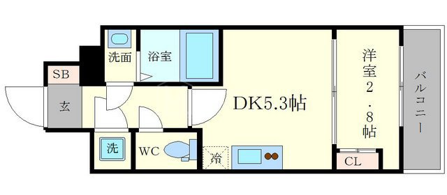 大阪市西区西本町３丁目の賃貸マンションの間取り