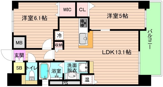 大阪市城東区鴫野西２丁目の賃貸マンションの間取り