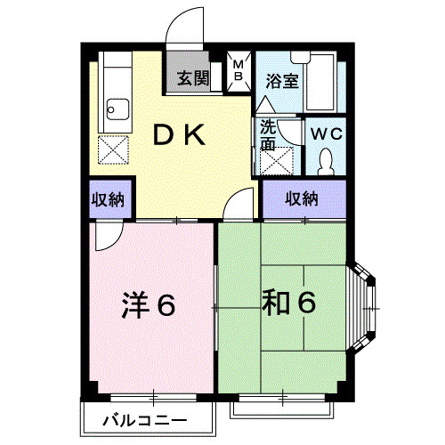 エルディム西Ｂの間取り