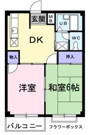 エルディムセブンの間取り|日当たり良好な2DK♪