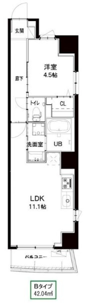 千代田区岩本町２丁目の賃貸マンションの間取り
