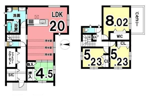 葛城市中戸 ５号地 ／新築一戸建の間取り