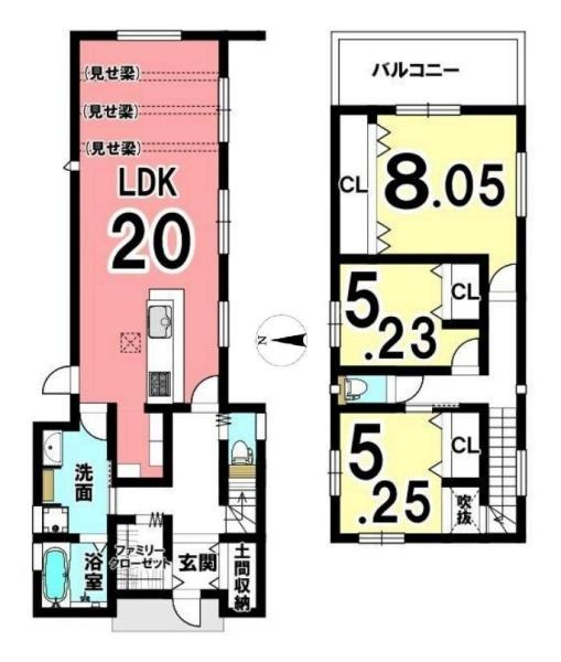 葛城市中戸 ２号地 ／新築一戸建の間取り