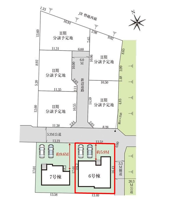 郡山市富久山町久保田字石堂　　　６号棟　　　赤木小学校、郡山第５中学区の区画図