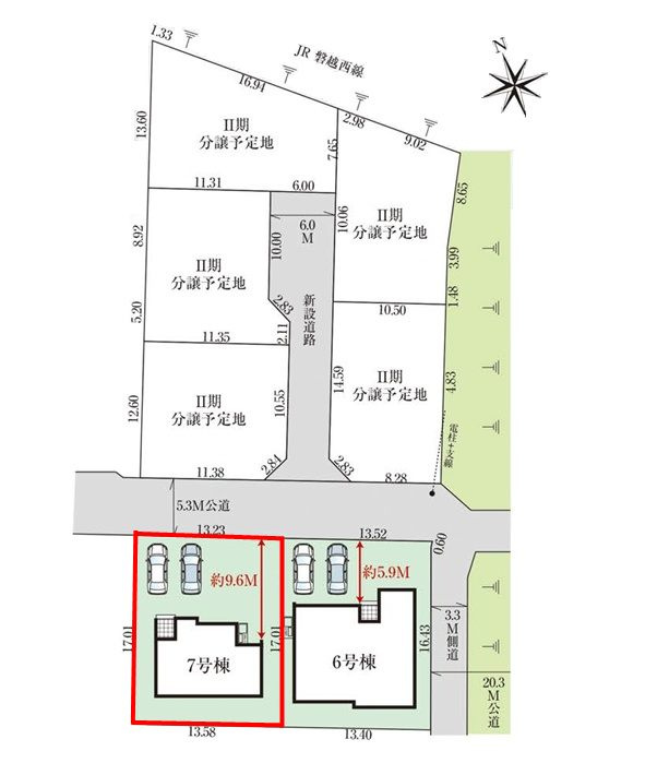 郡山市富久山町久保田字石堂　　　7号棟　　　赤木小学校、郡山第５中学区の区画図
