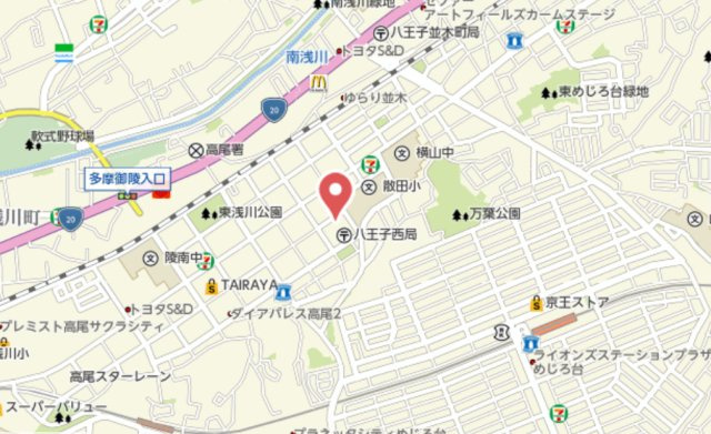 『八王子市マンション』セントラルコートめじろ台【仲介手数料無料】　八王子市散田町5-27-22の地図|～仲介手数料無料☆八王子ひなた不動産～セントラルコートめじろ台