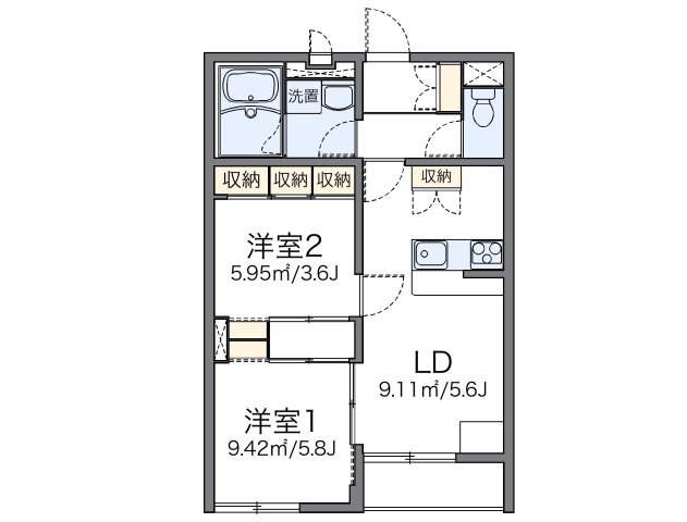 レオパレス大楽寺の間取り
