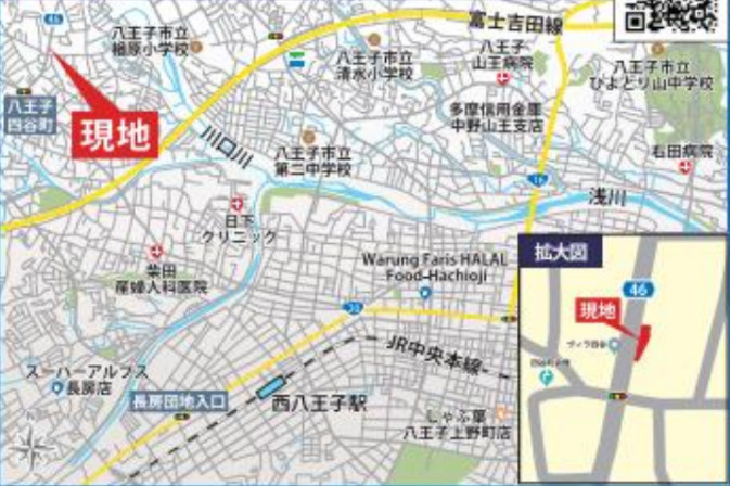『八王子市新築戸建て』八王子市四谷町736-1【仲介手数料無料】　２期の地図|～仲介手数料無料☆八王子ひなた不動産～八王子市四谷町　新築戸建て