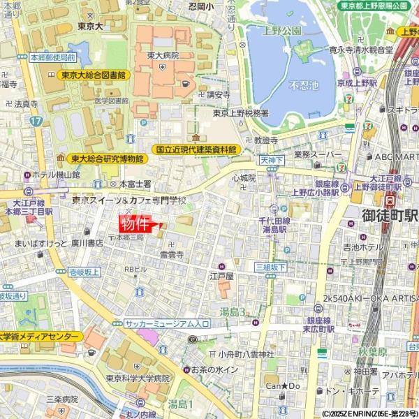 ＫＤＸレジデンス文京湯島【おとり物件なし】#学生・社会人にオススメ！初期費用分割払いOK！の地図