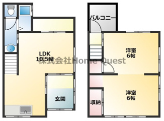 【間取り】 | 高安町北5丁目テラスハウス