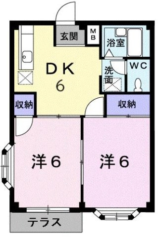 ビューラ東新Ａの間取り