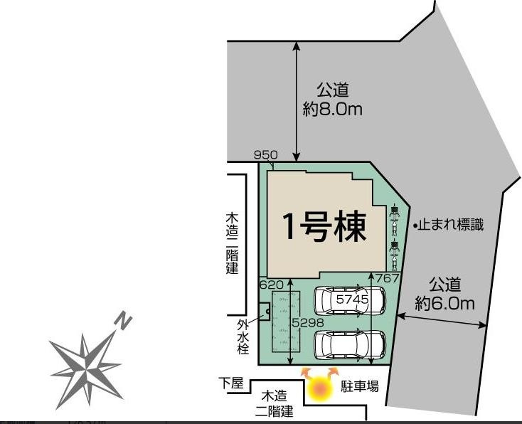 蓮田市蓮田4丁目　新築一戸建ての区画図|全1棟