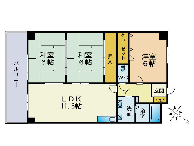 グランデージ箱崎の間取り