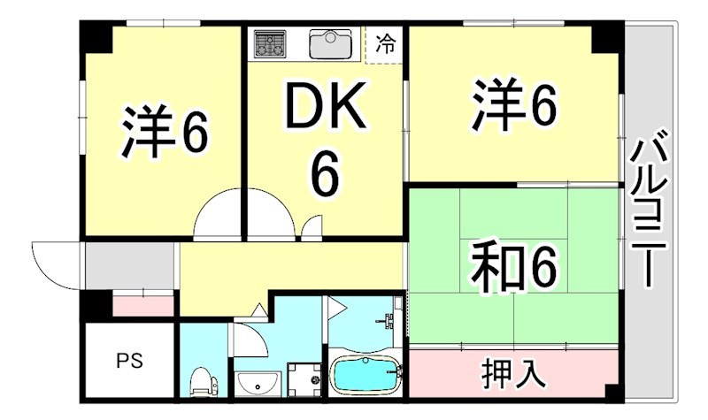 フェイバリー甲東園Ⅱの間取り