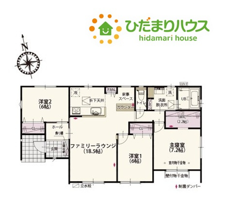 滑川町月輪第3期　新築一戸建て　クライン　02の間取り