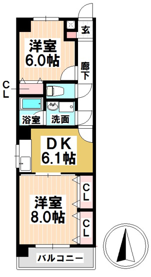 【間取り】 | レージュ道徳