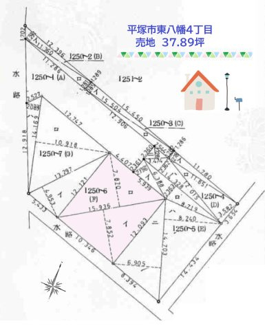 【土地図】 | 土地面積：125.27平米！ゆとりある「建築条件なし」売地♪
周辺環境充実しております◎