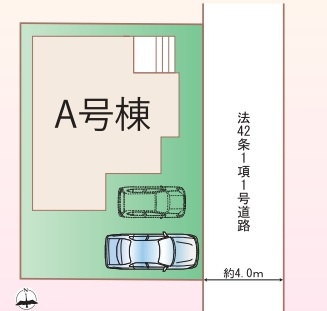 新築一戸建て 川越市霞ヶ関北４丁目の区画図|カースペース２台分(車種によります)