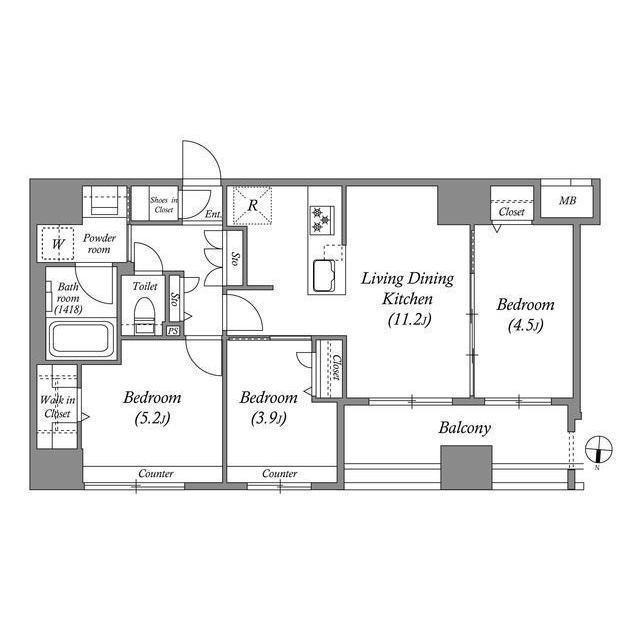 ACP Residence 中野新橋の間取り