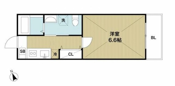 足立区東保木間２丁目のアパートの間取り