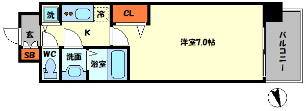 メインステージ大阪福島の間取り|メインステージ大阪福島　開放感のある間取り