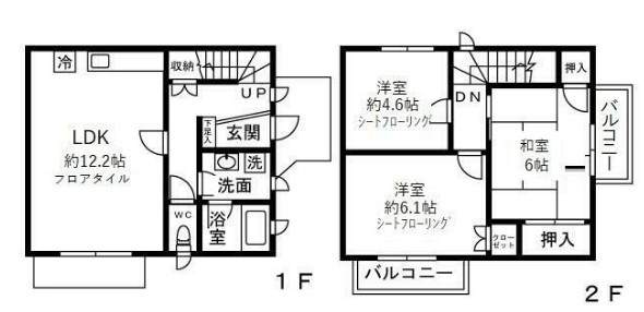 野田メゾネットの間取り
