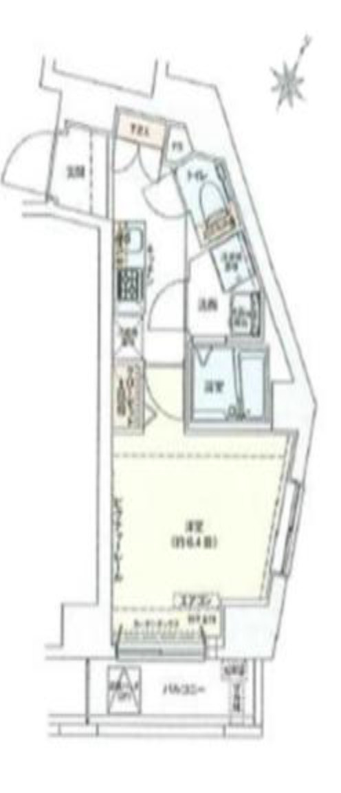 新宿区若松町の賃貸マンションの間取り