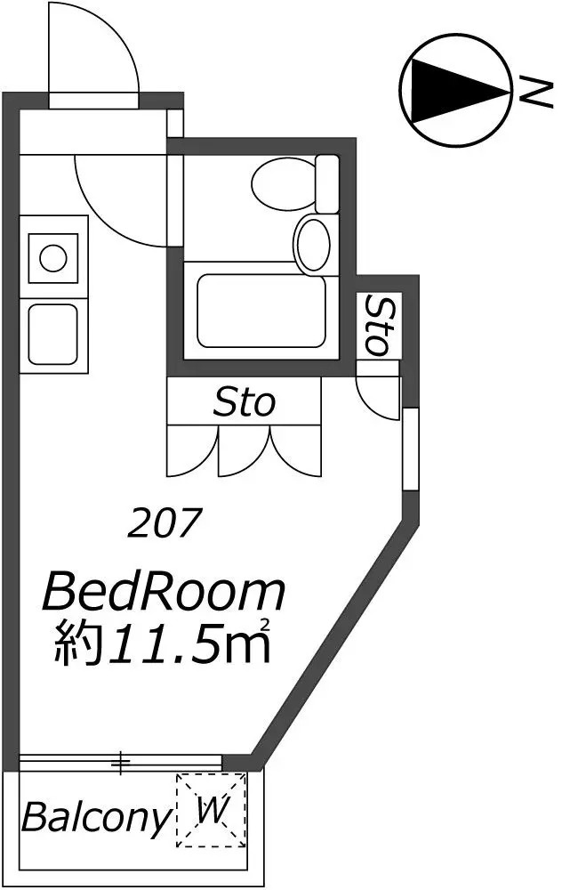 AP1511 メゾン・ド・プリメ 207の間取り|





