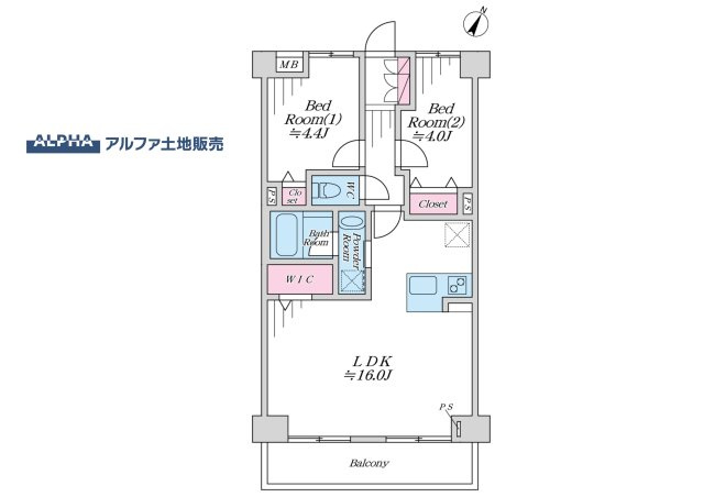 ワコーレ拝島IIの間取り|【Floor Plan】
◆間取り◆52.92平米の2LDK。約16帖のLDKには家族との会話が広がるキッチン。洋室2部屋に加えてWICも備え、居住空間と収納スペースをバランスよく確保した間取りです。