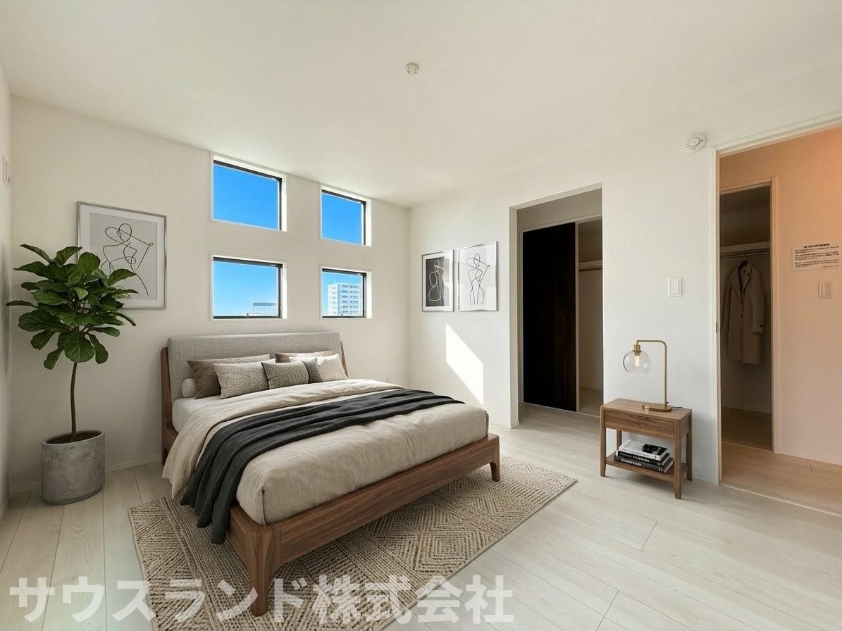 八王子市四谷町2期　の洋室|デスクやベッドを置いても余裕のある広さの洋室です。※本画像はCGで作成しており、実際に現地に家具は置かれておりません。価格に家具は含まれておりません。
