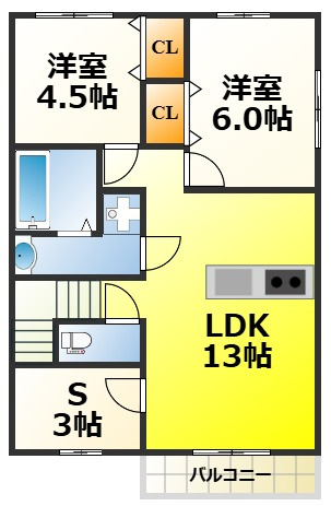 レスポワールE富木の間取り