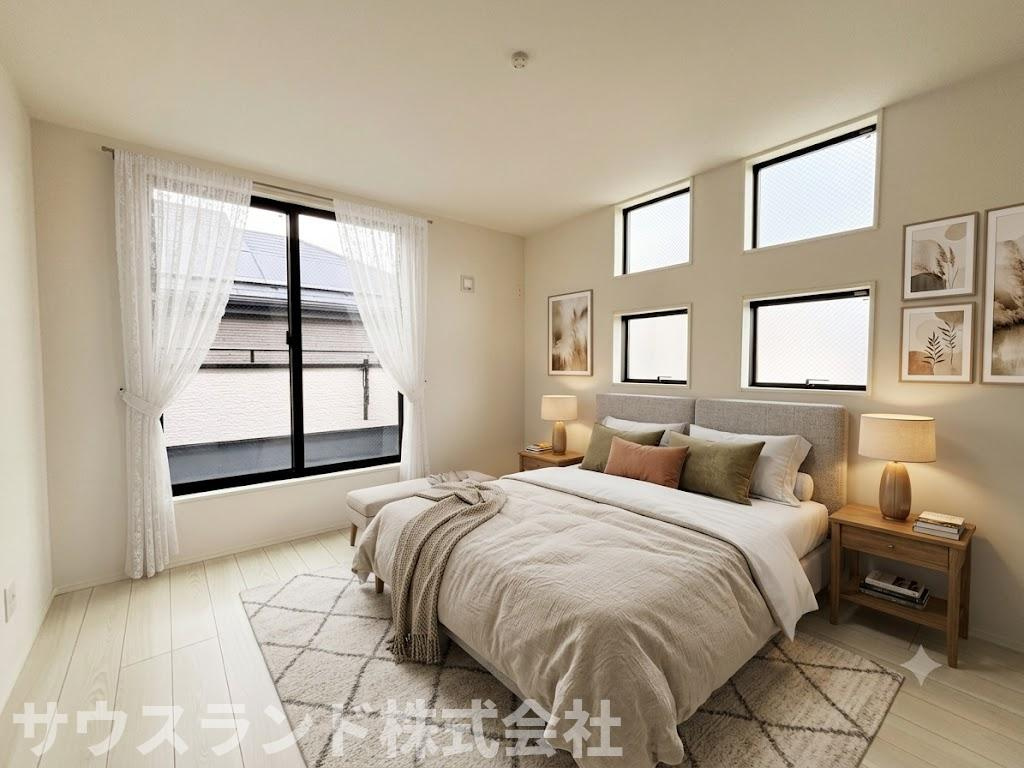 八王子市四谷町2期の寝室|※本画像はCGで作成しており実際に現地に家具は置かれておりません。価格に家具は含まれておりません。