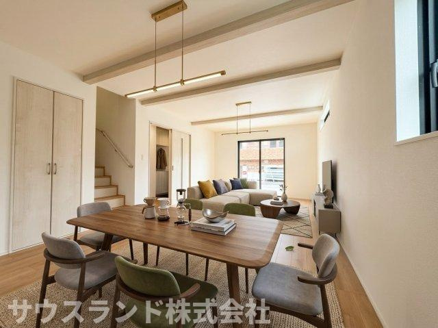 八王子市弐分方町10期　D号棟の居間・リビング|不動産のことは難しく感じることも多いもの。※本画像はCGで作成しており、実際に現地に家具は置かれておりません。また、価格に家具は含まれておりません。