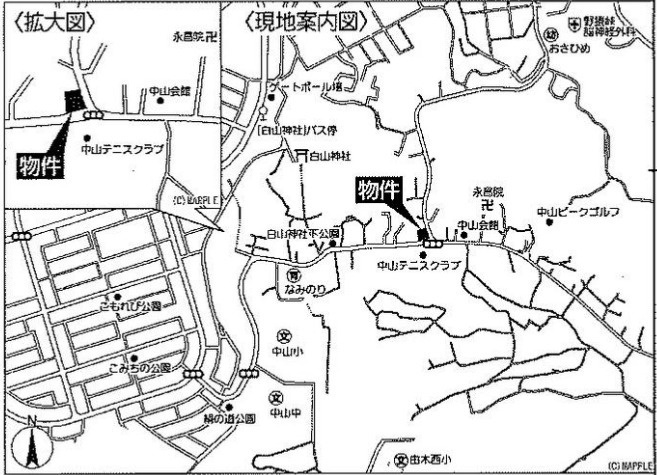 八王子市　中山　売地の土地図