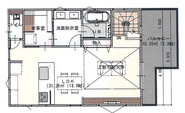 土地 建築条件無し　京王高尾線 めじろ台駅 山田駅 山田町の参考プラン|２F　48.44㎡