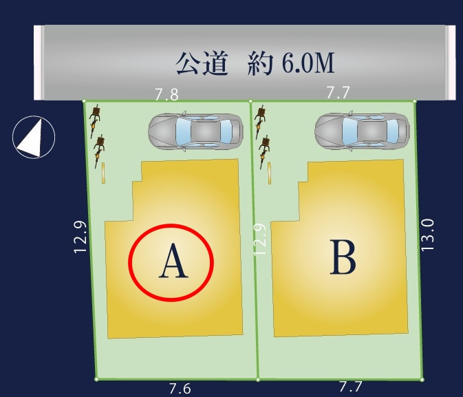 八王子市めじろ台2丁目の区画図|前面道路幅員6ｍ、お車の出し入れもスムーズにできます。