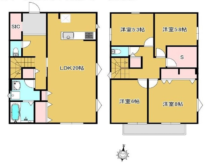 八王子市南陽台1丁目の間取り|ゆったり20帖LDKと洋室4部屋。家族が集う時間と、一人で過ごす時間を両立できる間取り！