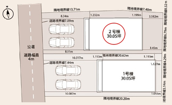 八王子市横川町２号棟の区画図|豊かな緑に癒され、生活のしやすさにも満たされる。自然と利便性のバランスが心地よい、穏やかな街並み。
