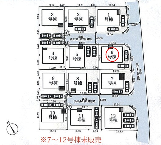 八王子市宮下町第5の区画図|それぞれの住まいに家族の時間が流れ、街全体に穏やかな雰囲気が広がる多棟現場です。