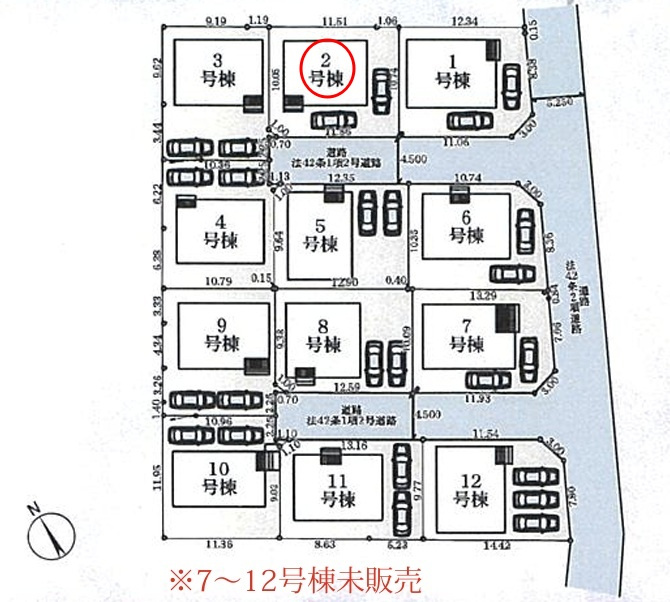 八王子市宮下町第5の区画図|それぞれの住まいに家族の時間が流れ、街全体に穏やかな雰囲気が広がる多棟現場です。