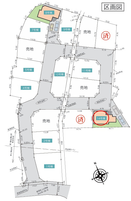 八王子市戸吹町の区画図